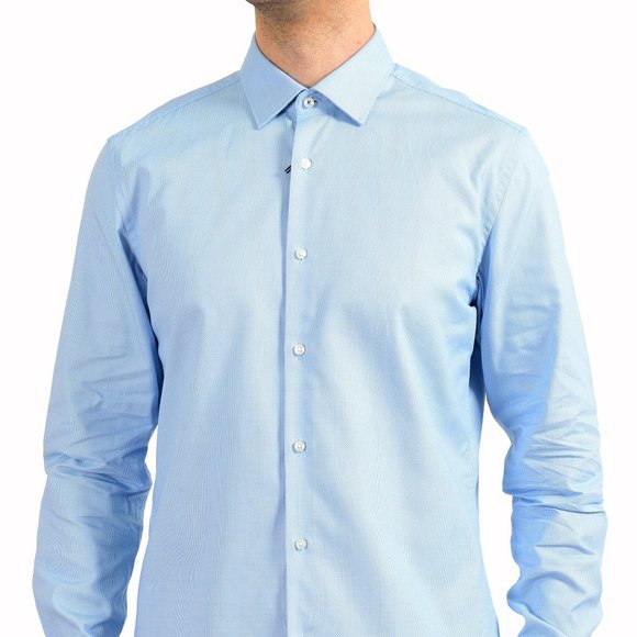 Hugo Boss Men's "Jesse" Slim Fit Geometric Print Long Sleeve Dress Shirt - Picture 1 of 9